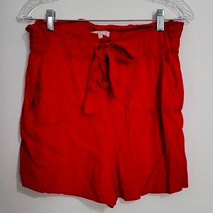 Maje women's red size medium viscose blend drawstring shorts